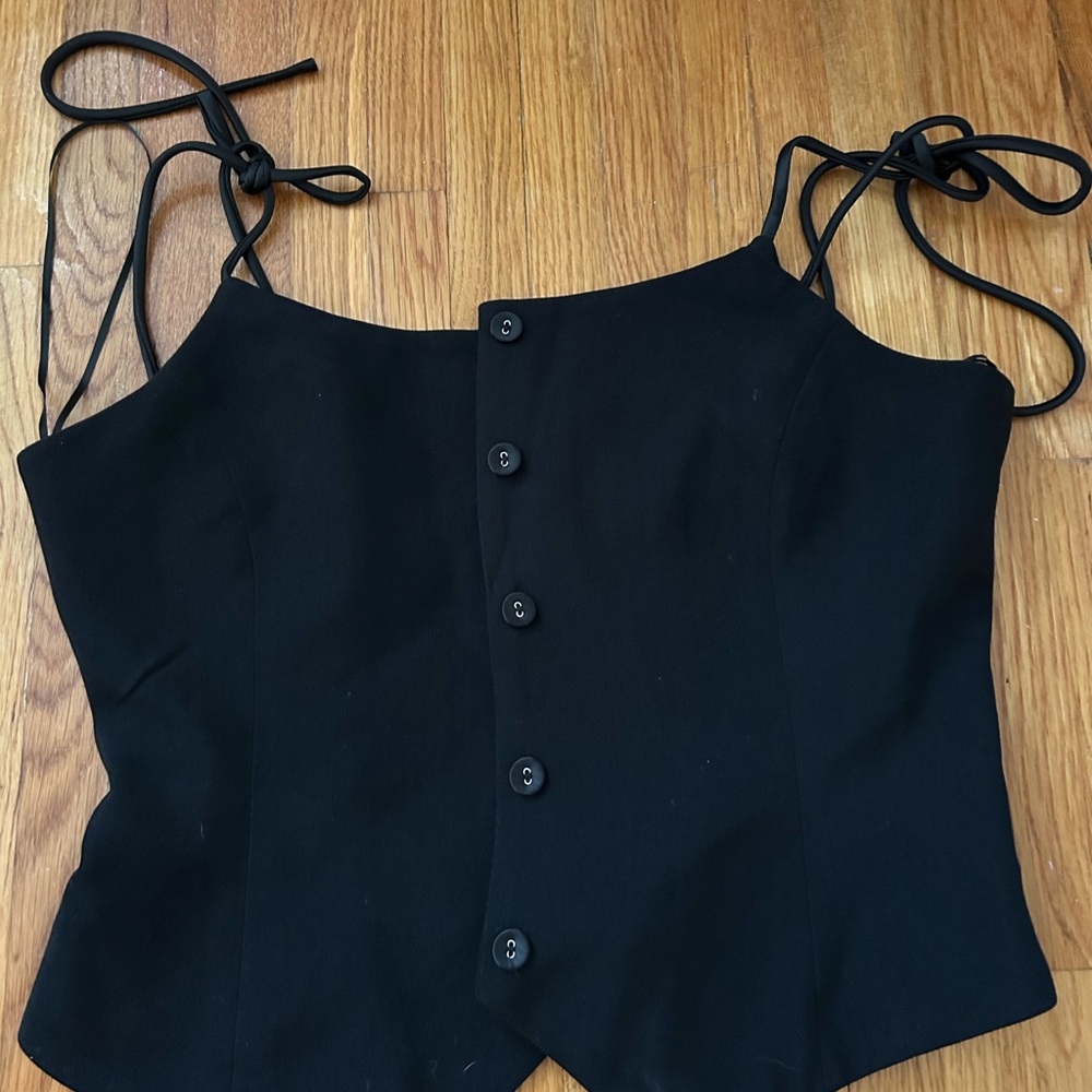 Black Button-Up Women's Top